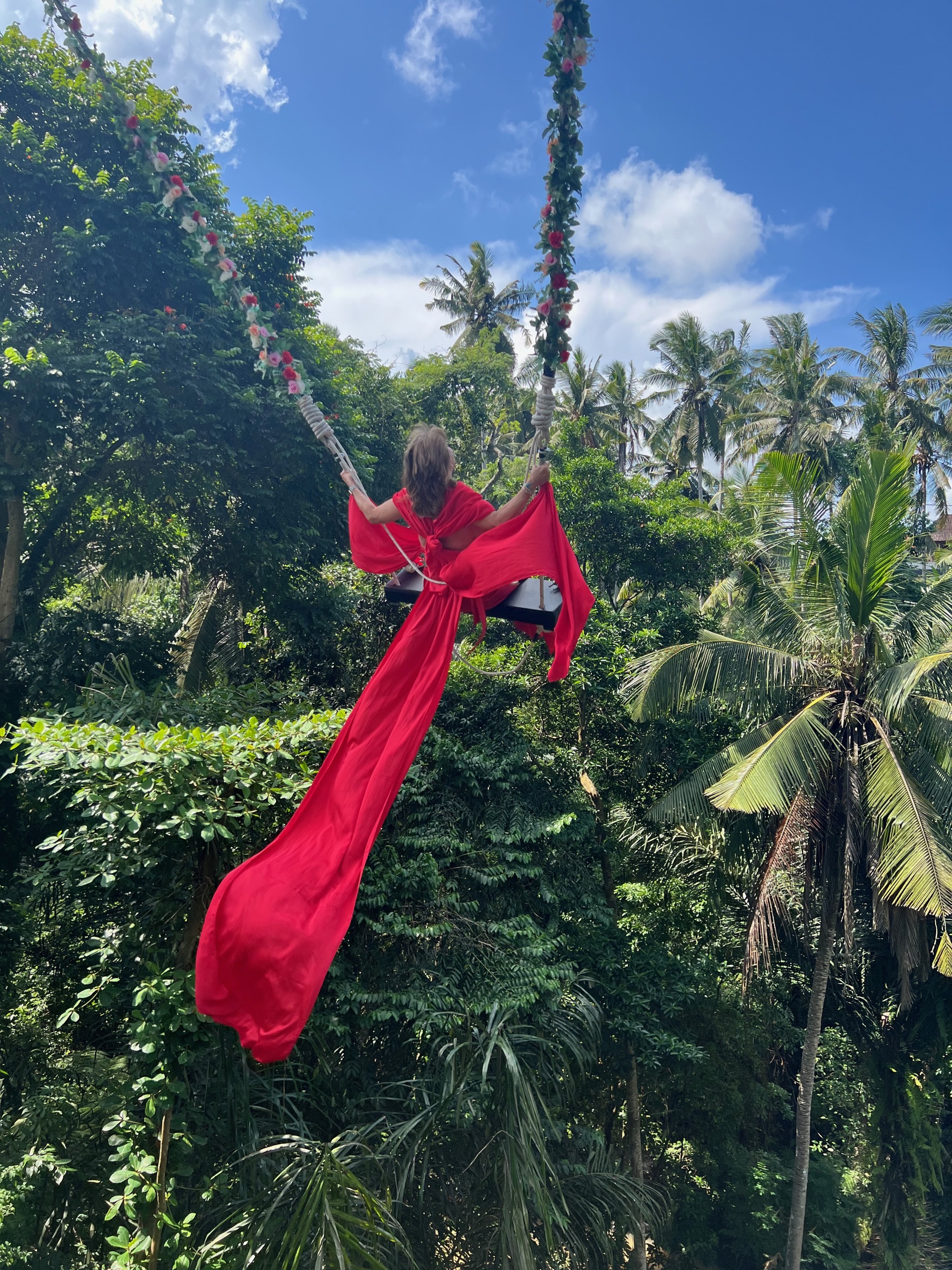 Swinging over the jungle canopy