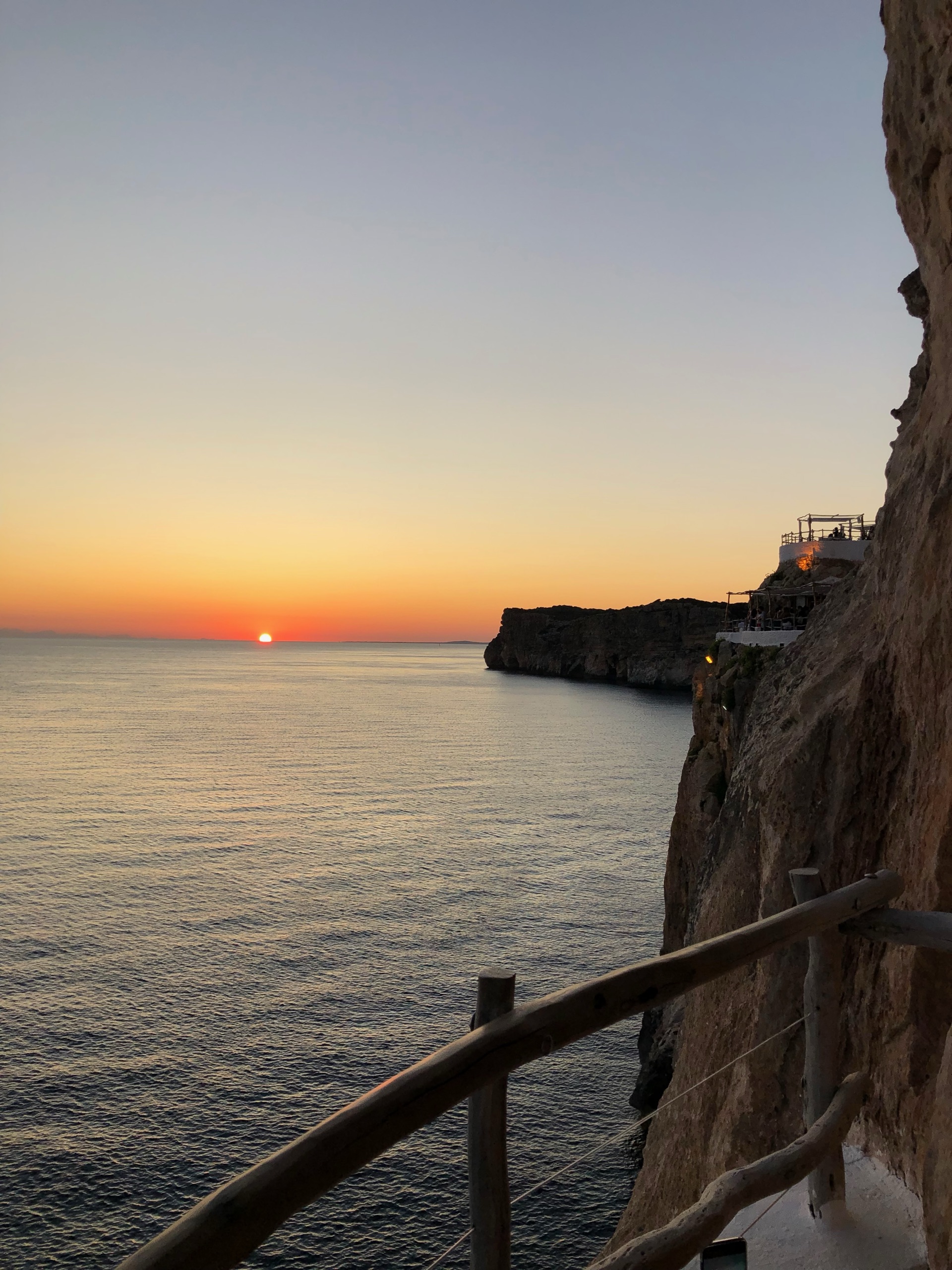 Cliffside sunset in Menorca