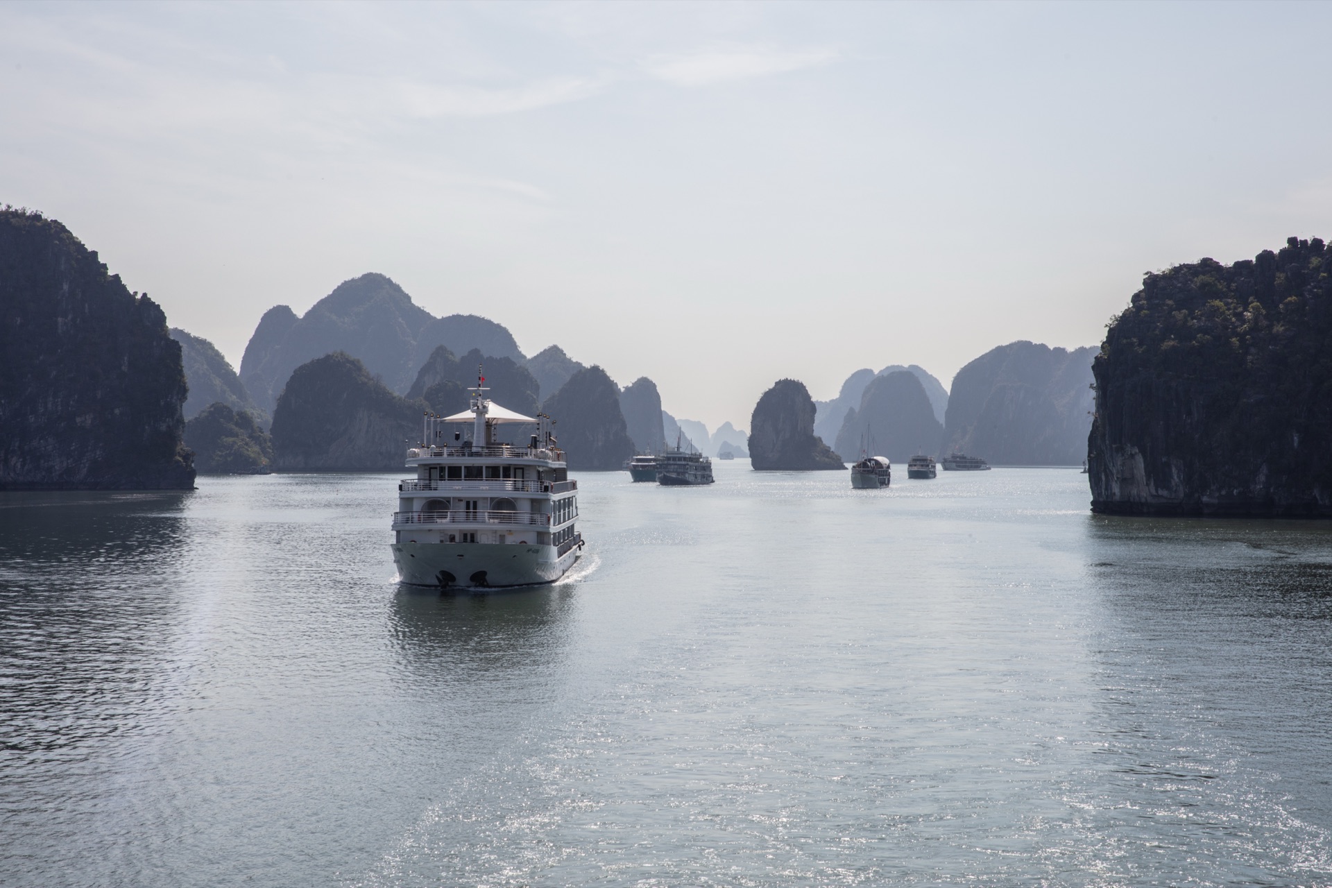Cruising among the limestone karsts
