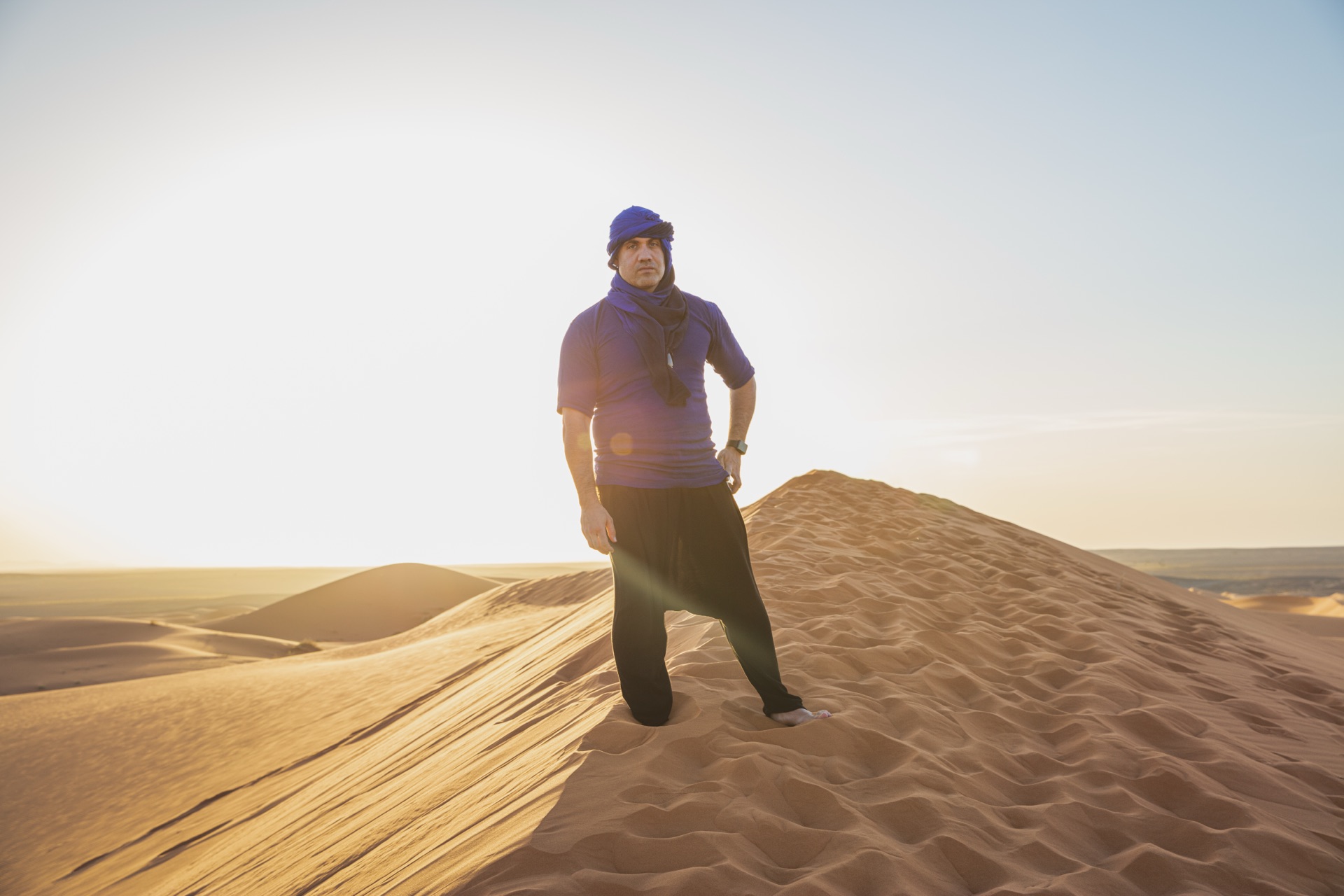 Standing atop the Sahara at golden hour