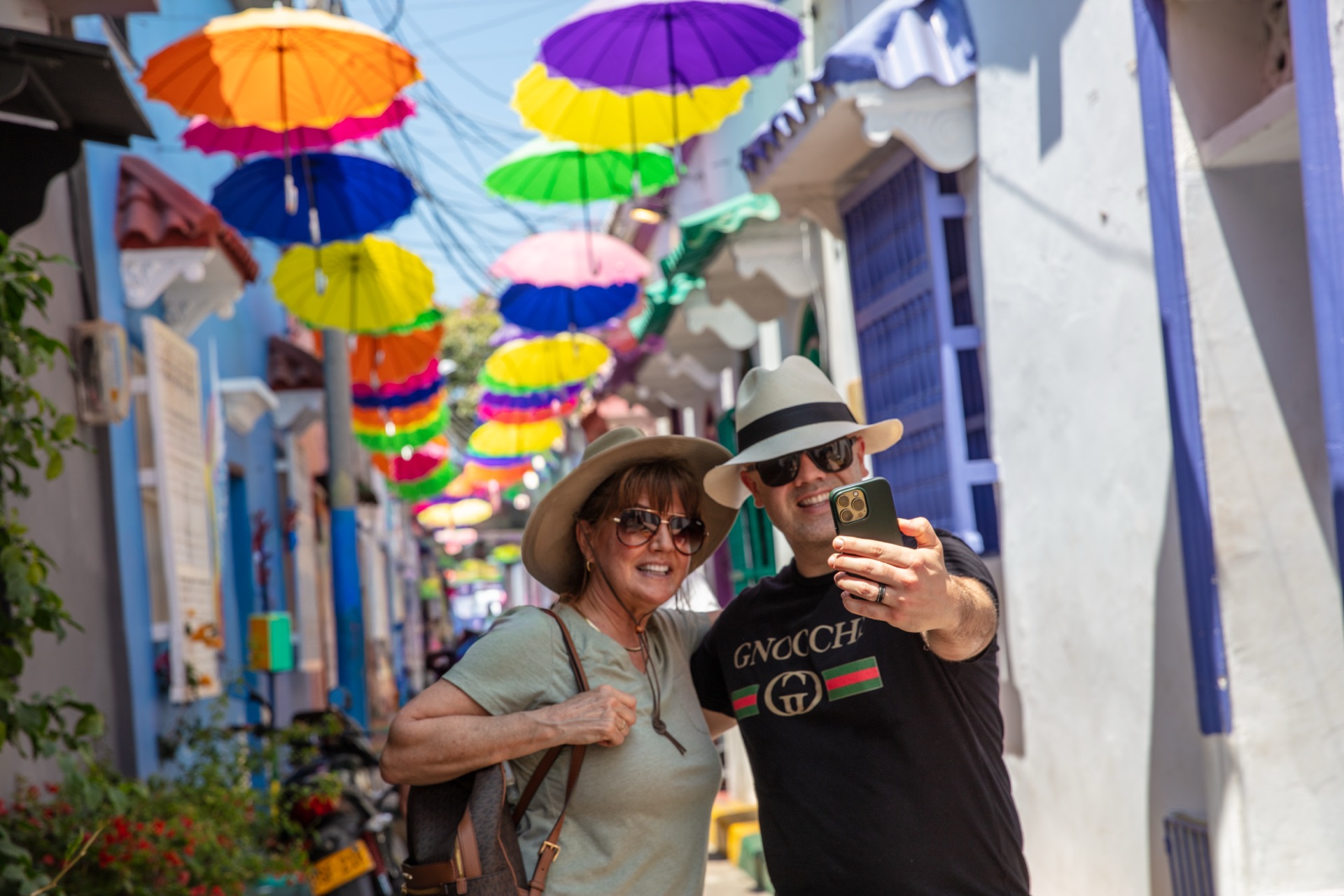 Colorful umbrellas of Cartagena