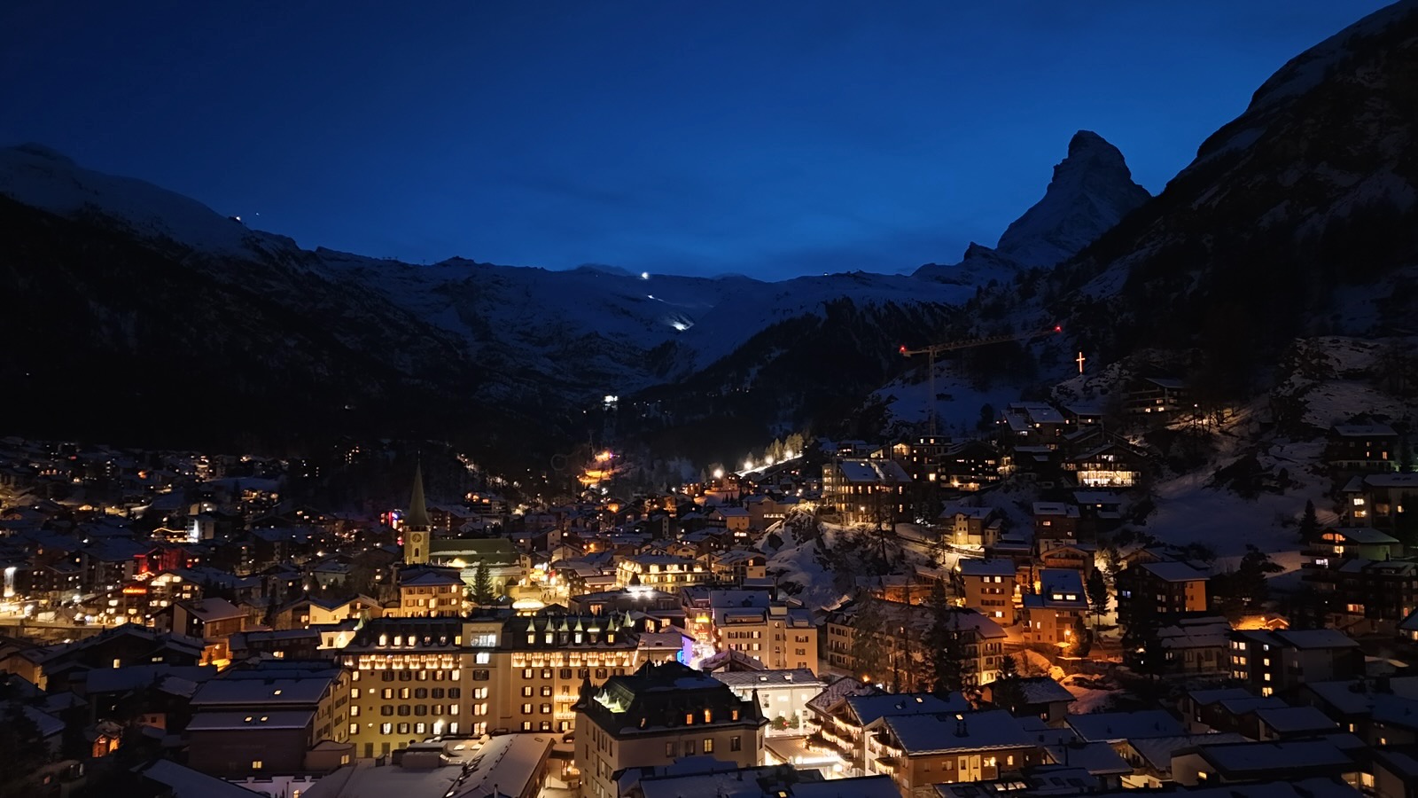 Zermatt village under the stars